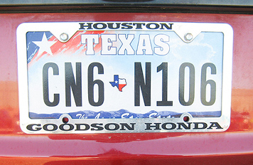 テキサス州ナンバープレー