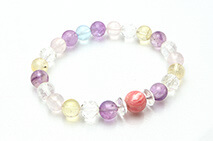 10mm 1ポイント＋水晶ボタンブレスレット