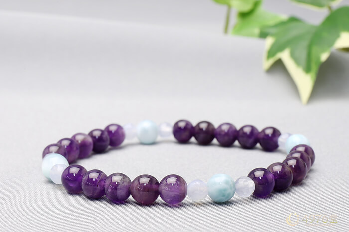 アメジスト・ラリマー パワーストーンブレスレット