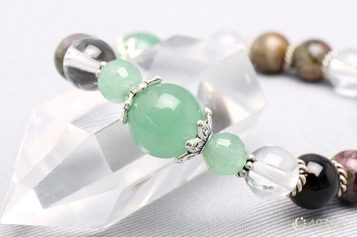 アベンチュリン・トルマリン Aメタル3ポイント パワーストーンブレスレット