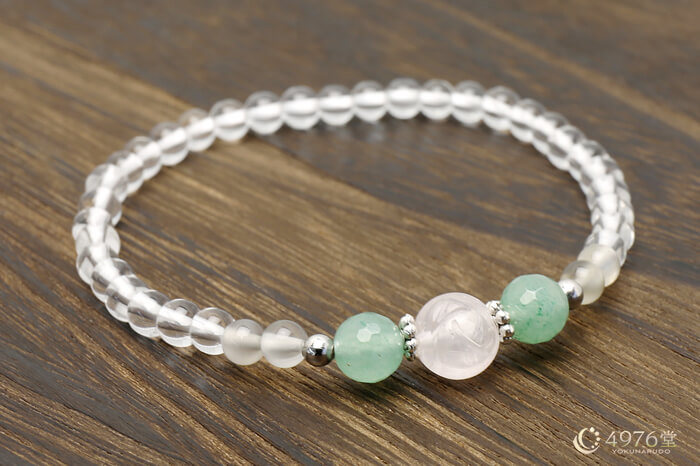 ローズクォーツ・アベンチュリン ブレスレット 4mmベース
