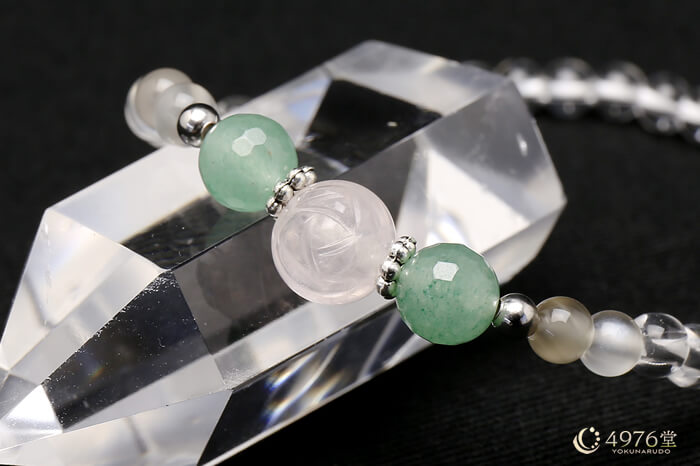 ローズクォーツ・アベンチュリン ブレスレット 4mmベース