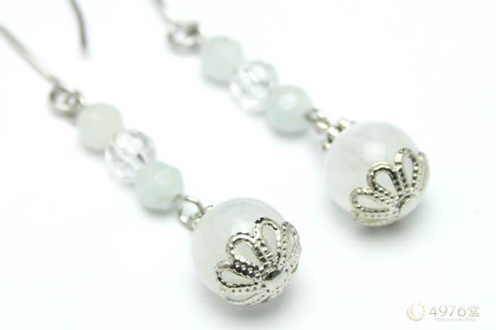 ブルームーンストーン カレン パワーストーンピアス