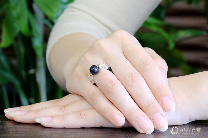 天眼石・ガーネット・スモーキークォーツ パワーストーンリング