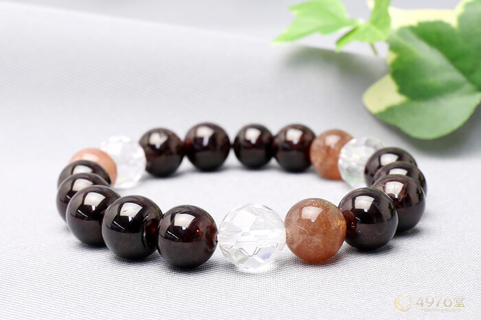 ガーネット・サンストーン パワーストーンブレスレット 10mm