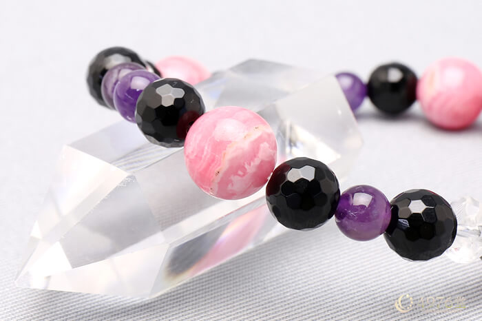 インカローズ・オニキス・アメジスト ブレスレット