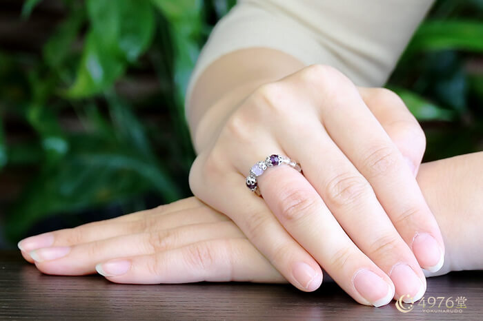 ラベンダーアメジスト・アメジスト  リング トリプル