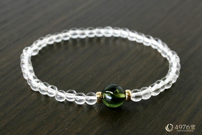 モルダバイト パワーストーンブレスレット ワンポイント
