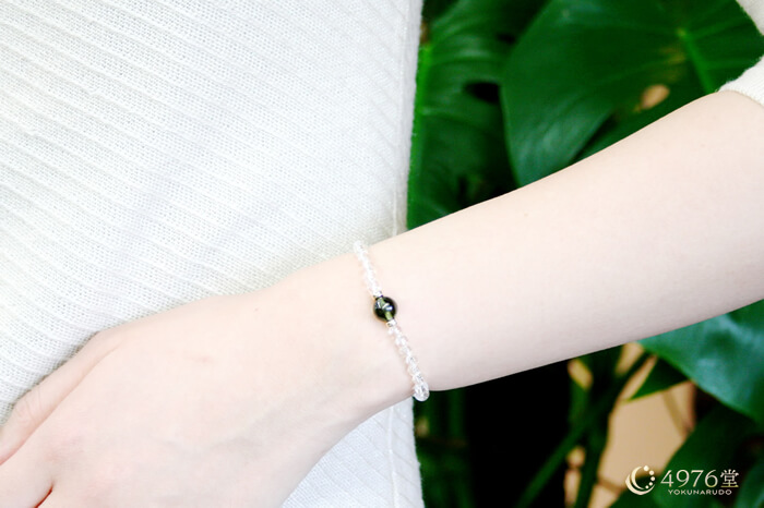 モルダバイト パワーストーンブレスレット ワンポイント