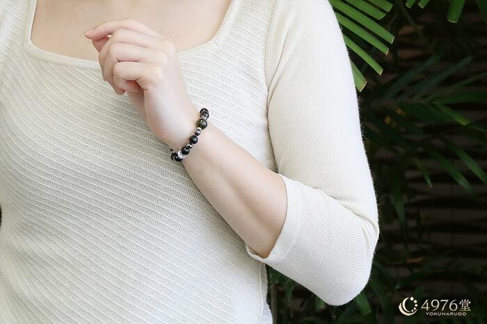 モルダバイト・リビアングラス・ギベオン パワーストーンブレスレット ゴールドフィルド