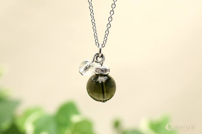 モルダバイト・水晶カット ネックレス