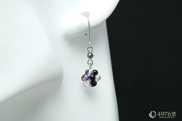 オニキス・アメジストMIX パワーストーンピアス