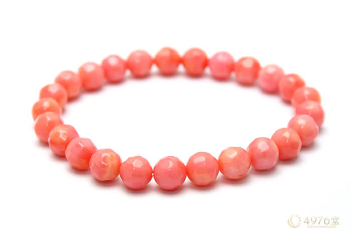 ピンクコーラル（染め）・7mmカット パワーストーンブレスレット