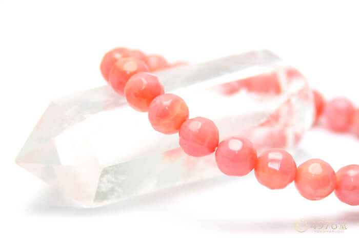 ピンクコーラル（染め）・7mmカット パワーストーンブレスレット