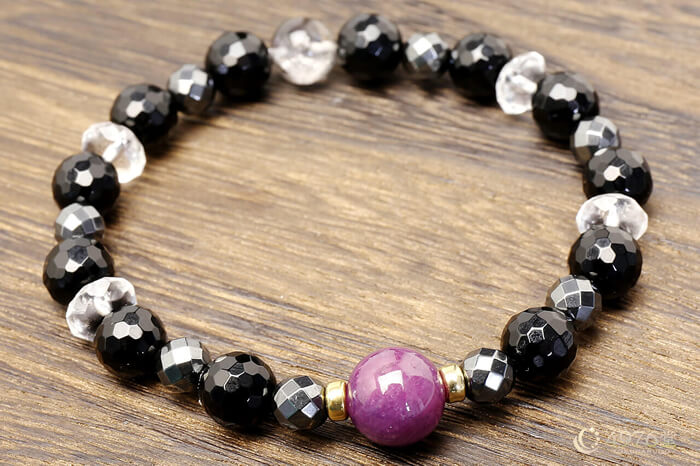 ルビー・プラチナルチル・ヘマタイト ブレスレット