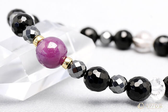 ルビー・プラチナルチル・ヘマタイト ブレスレット