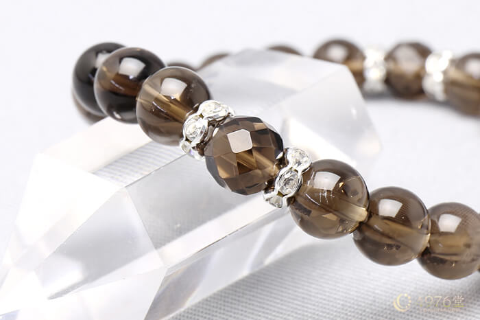 スモーキークォーツ パワーストーンブレスレット ロンデル4ポイント