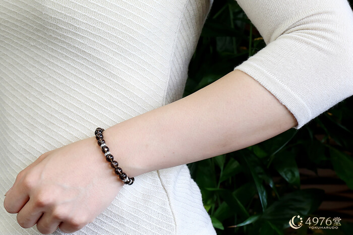 スモーキークォーツ パワーストーンブレスレット ロンデル4ポイント