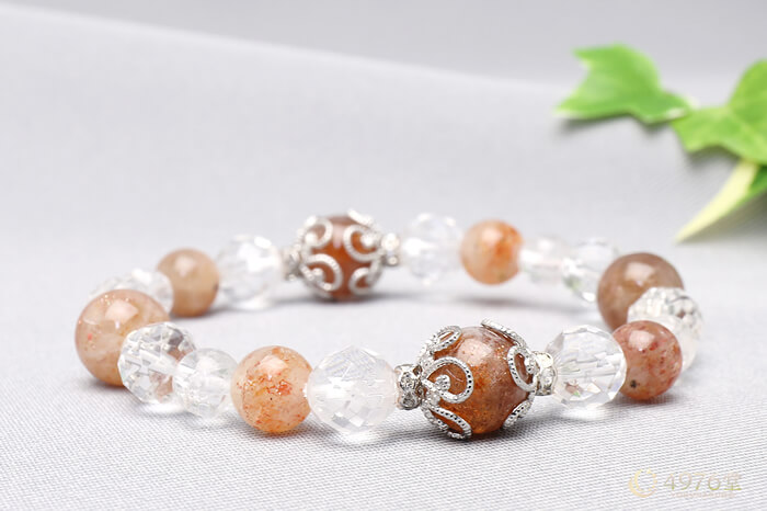 サンストーン パワーストーンブレスレット キラメタル2ポイント