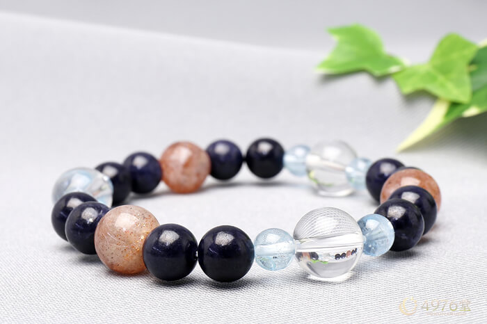 サンストーン・サファイア・ブルートパーズ ブレスレット