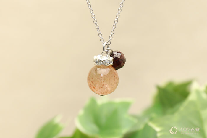 サンストーン・ガーネットカット パワーストーンネックレス