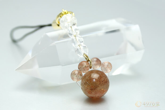 サンストーン パワーストーン ストラップ 肉球