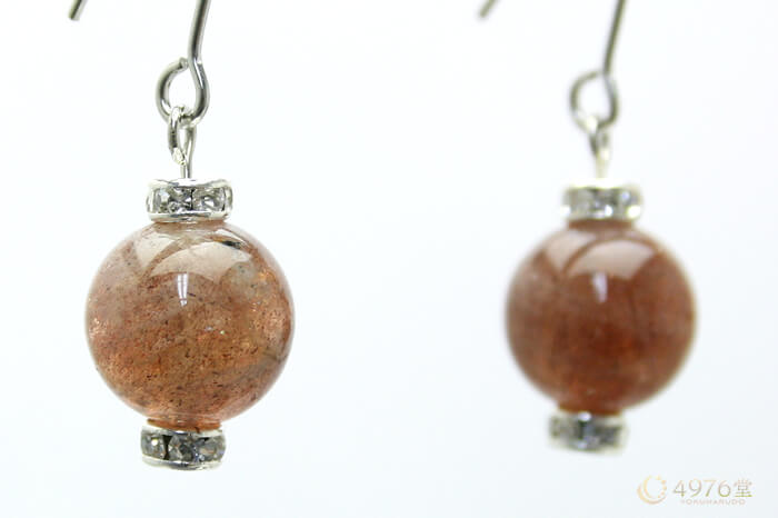 サンストーン・10mm パワーストーンピアス