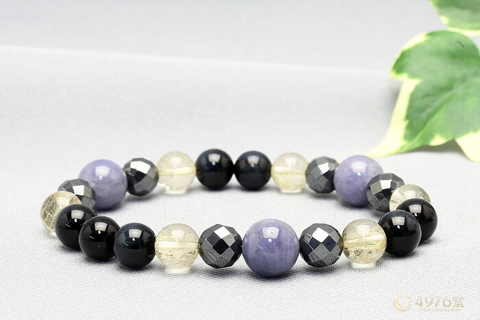 タンザナイト・ヘマタイト・ホークスアイ パワーストーンブレスレット