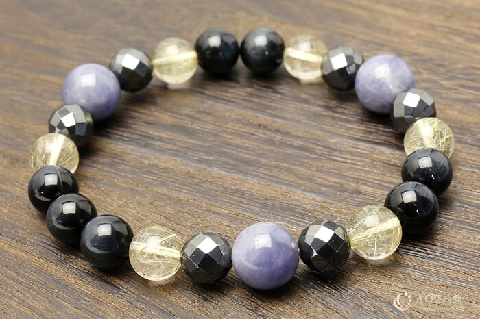 タンザナイト・ヘマタイト・ホークスアイ パワーストーンブレスレット