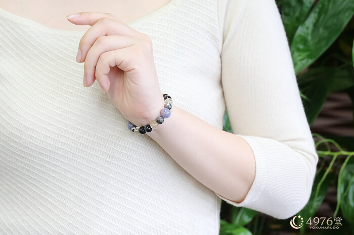 タンザナイト・ヘマタイト・ホークスアイ パワーストーンブレスレット