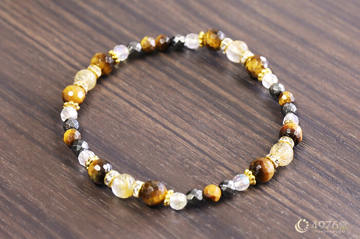 ルチルクォーツ・タイガーアイ・オーロラ水晶 ブレスレット